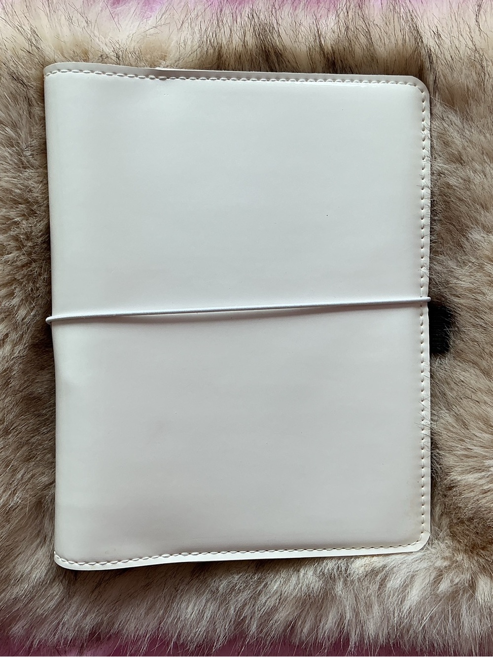 Cloth & Paper White Vinyl Travel Notebook Planner with extras Hp mini